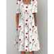 Cross-border foreign trade 2023eBay Amazon wish spring and summer flower printed round neck pocket long dress women's clothing