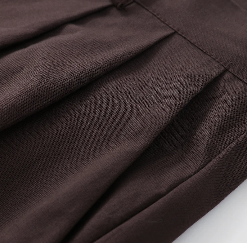 2025 Women's Casual Outfit: V-neck, Single-Button, Loose-Fit Long-Sleeve Top And High-Waisted Trousers Two-Piece Set In_ecoleips.com