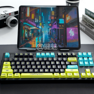 Cyberpunk Keycap Boxed Side Engraved Translucent Original Custom Keycap Five-Sided Sublimation Wooting