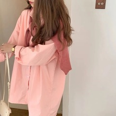 春と秋 2025 新しい韓国スタイルスーツ女性のための無地 bf スタイルルーズミッドレングスシャツニットショール 2 点セット