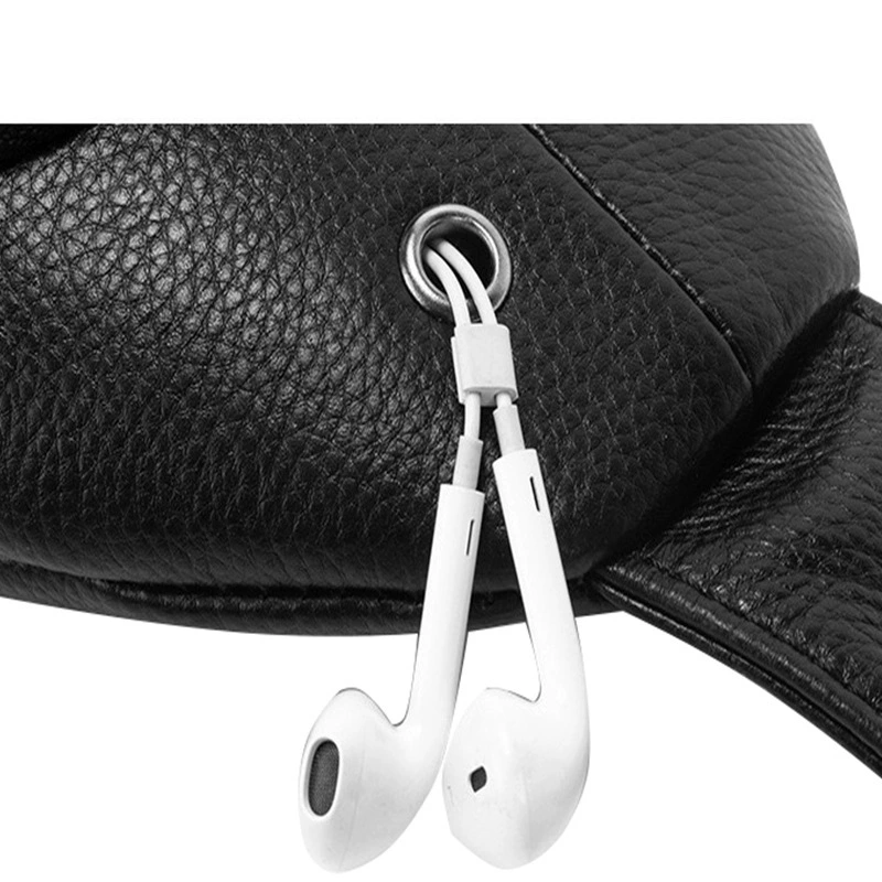 Leather chest bag, universal capacious shoulder bag for leisure