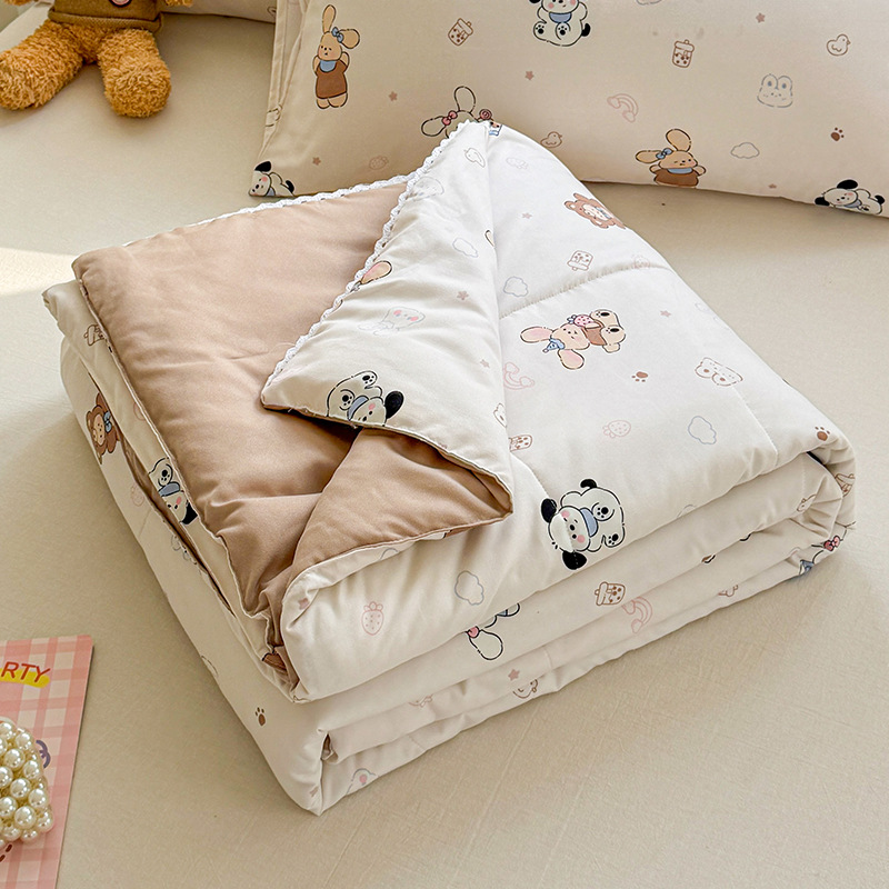 A級夏用ウォッシュドコットンサマーキルト、エアコン用掛け布団、寮用シングル、子供用薄型、洗濯機で洗えるキルト芯、抗菌