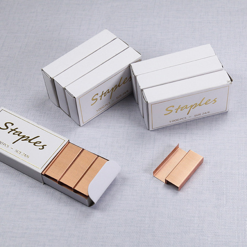 Cross-border direct supply of No. 12 rose gold staples, electroplated large staples, universal type 1000 colored nails