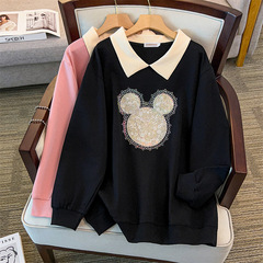 200/350斤加肥大号大码300斤宽松秋季翻领卫衣胸围/150/160-1116