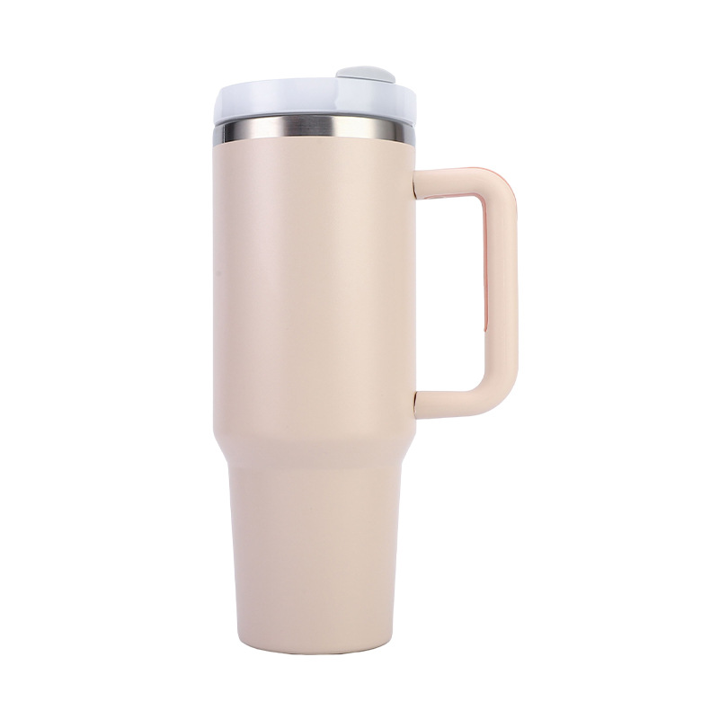 Fabricantes transfronterizos nueva 40oz taza de helado transfronterizo 304 de acero inoxidable termo taza con paja taza de coche con mango