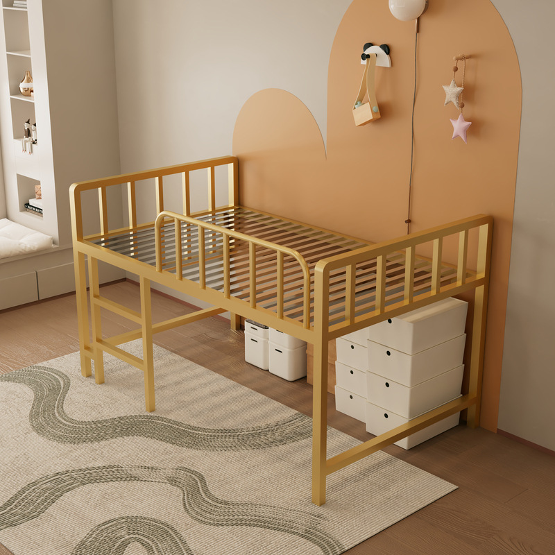 Gold stainless steel half-height bed + 23 beams