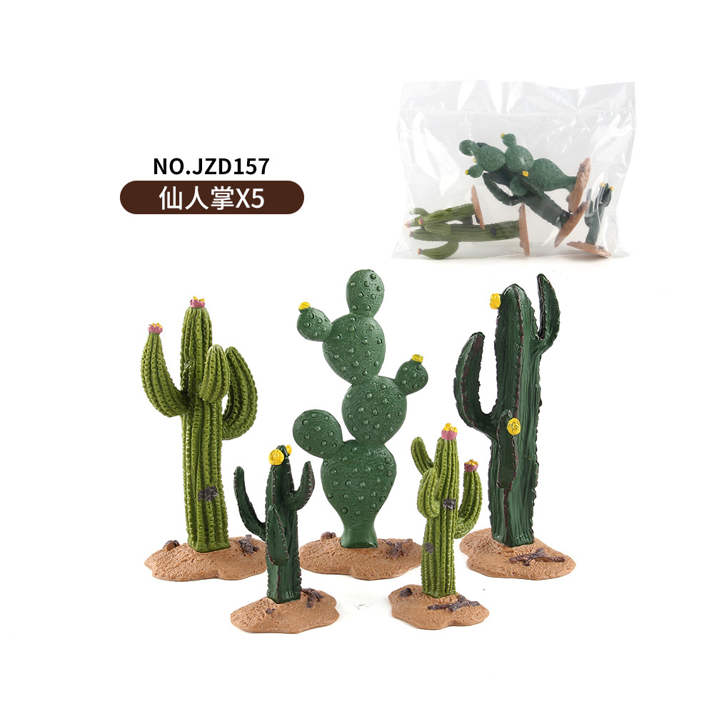 Exportación transfronteriza de plantas escenario plataforma modelo de base simulación original de paja de hombre cactus modelo de casa decoración