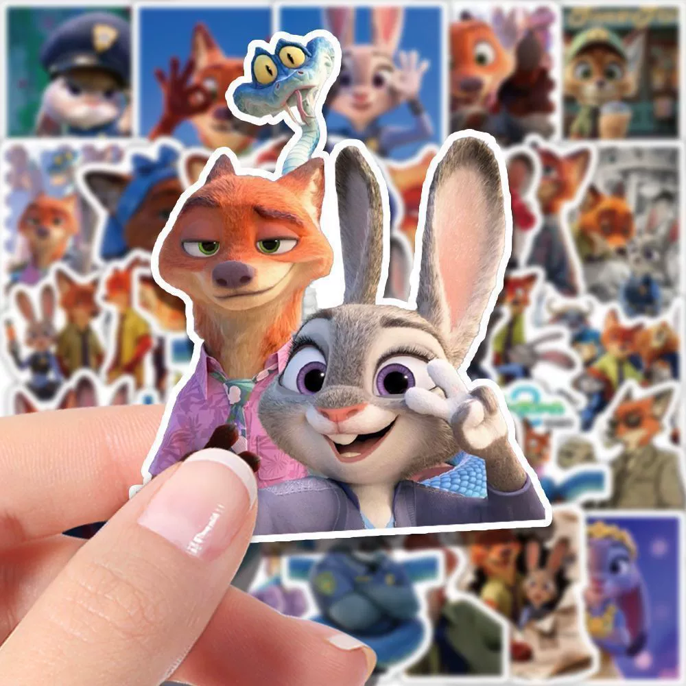 Стикеры (Zootopia 2) — набор 92 шт., наклейки Nick & Judy для чехла, водостойкий винил