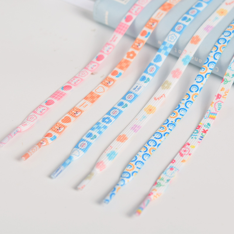 Cartoon Pattern Rope ins Trendy Men's and Women's af1 Air Force One Accessories Flat White Shoes Cute Style