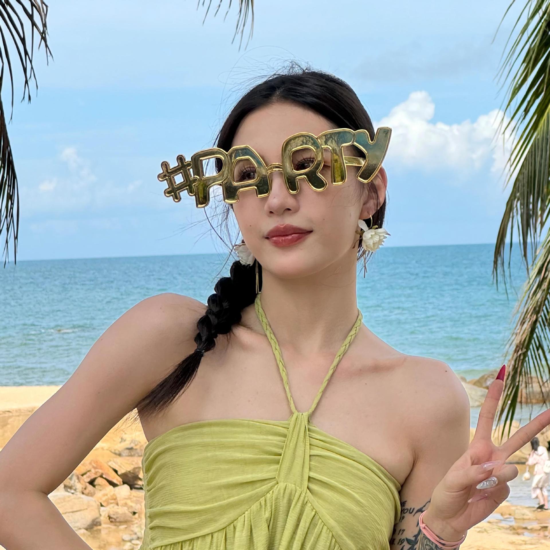 Gafas de Fiesta con Temática Hawaiana, ABS, Divertido, Decorativo, para Fiestas en la Playa y Festivales de Música