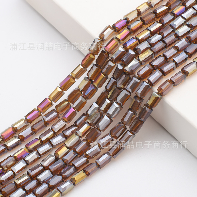 カットクリスタルガラス長方形ビーズDIYジュエリーアクセサリーネックレスイヤリングヘアアクセサリー衣料品アクセサリービーズクリスタルビーズ|undefined