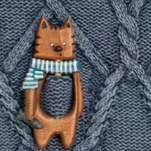 Cross-Border New Wooden Animal Brooch Gift 2 Wooden Brooch Retro Cute Wooden Brooch