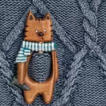 New Wooden Animal Brooch Gift 2 Wooden Brooch Retro Cute Wooden Brooch