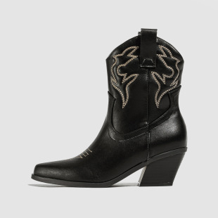 in stock -2024 winter new western boots embroidery thickened pointed short boots factory direct a generation of hair