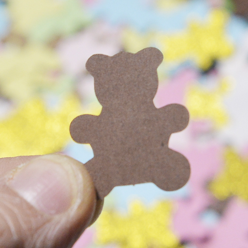 Tema del partido mesa de postre mesa de escritorio decoración oso colorido papel trozos 100 piezas de acrílico