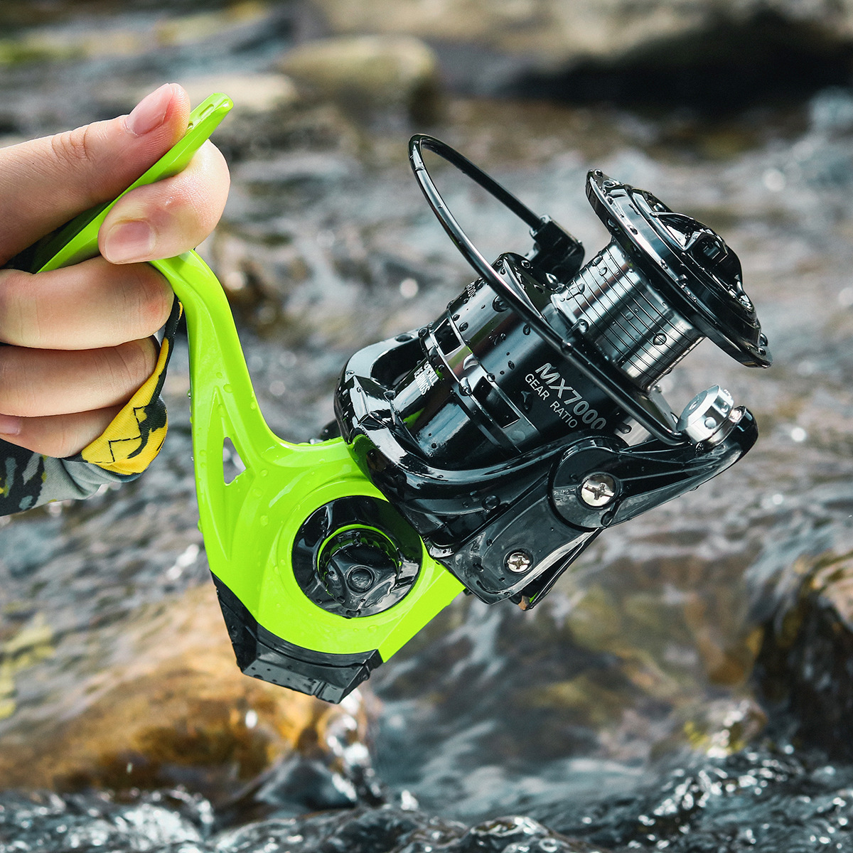 Yongshun fishMX no brecha rueda giratoria 13 + 1 rueda de pesca cabeza rueda de pesca carrete carretera rueda asiática rueda de largo alcance