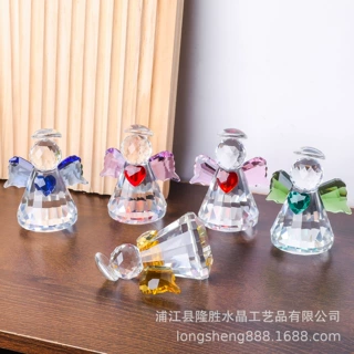 迷你爱心小天使摆件水晶工艺品圣诞节新年生日礼物跨境亚马逊货源