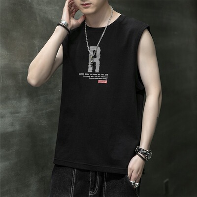 summer Sleeveless T-shirt vest Easy Chaopai ins waistcoat Short sleeved Schoolboy motion Large jacket Thin section