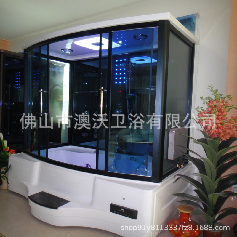 1,4/1,8 sala de vapor baño completo partición de vidrio baño con bañera integrado baño hogar