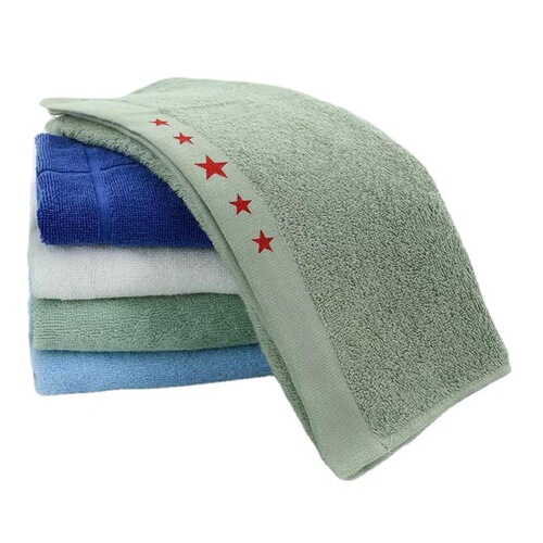 Factory wholesale 100% cotton military green towels for military training, washing and brushing in student dorms, face towels for fire stations, military green construction site towels