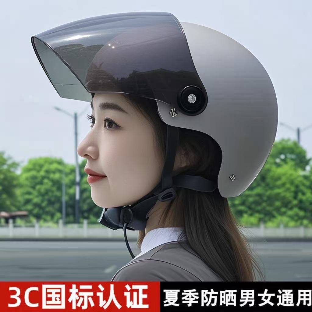 New Summer Certified Sun-Protective Electric Vehicle Safety Helmet, Universal for Men and Women, All-Season Half Helmet for Motorcycles