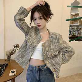 小香风短款长袖外套女装秋冬2025新款高级设计感洋气减龄开衫上衣