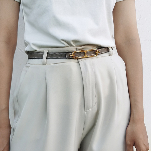 Kelly Genuine Leather Fine Belt for Women, Versatile Dress, Decorative for Instagram, Paired with Jeans - Kelly Two-Sided Small Belt from H Home