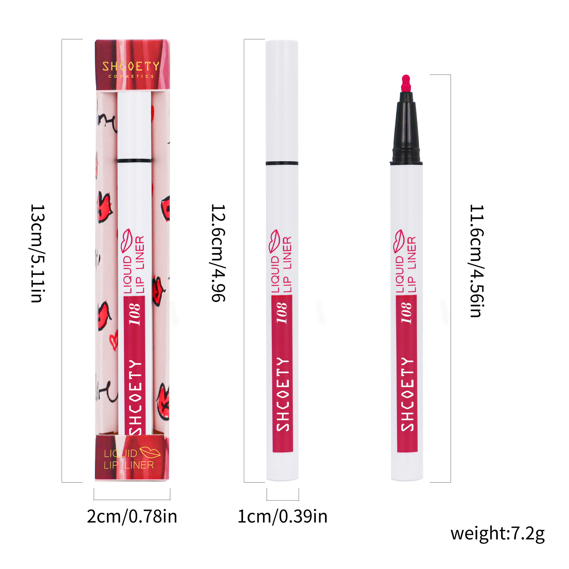 SHCOETY Cross-border matte Liquid Lip liner Pen, matte lip gloss, waterproof nude lip gloss, long-lasting color lipstick pen undefined