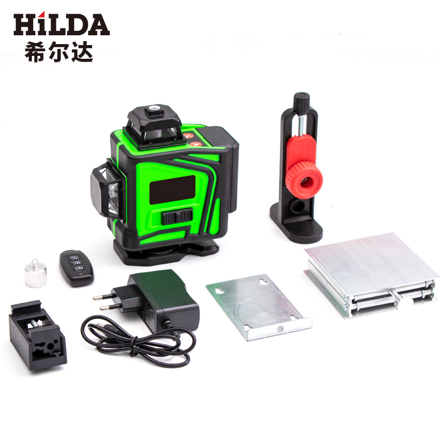 Hilda Nivel de alta precisión piso azulejo pegatina de la pared pegatina línea automática 16 línea 4D nivel verde