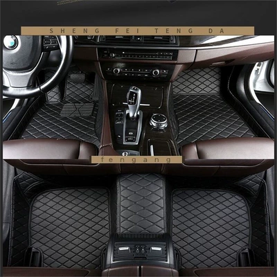 Full-enclosed car mat universal anti-slip mat special single-layer double-layer full set of environmentally friendly tasteless car pedal mat (Modelə uyğun ayaqaltı) - standard-black-leather-five-seater-single-layer