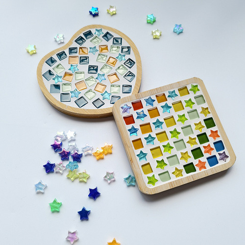 Five-pointed star mosaic handmade diy materials square beads beads small mini mosaic acrylic glass