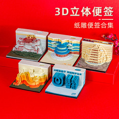 3D立体メモ 北京天壇立体メモ飾り 故宮文化創意紙彫りギフト 手で切れるメモ 便利なメモ