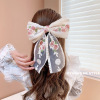 Hairgrip with bow, hairpins, hair accessory, crab pin, with embroidery, internet celebrity