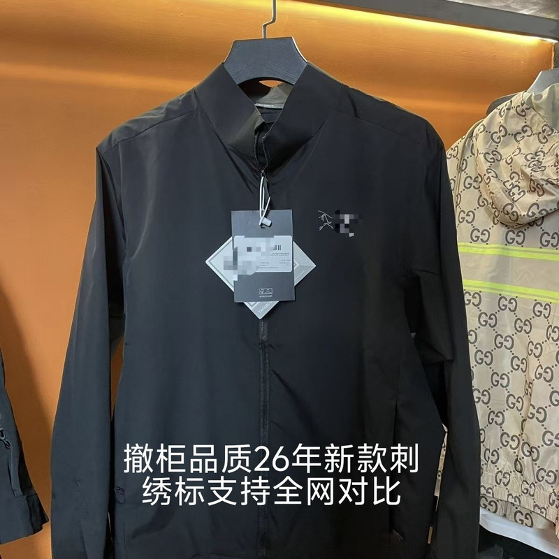2026 New Model Bird Embroidery Softshell Solano Stand Collar Jacket Waterproof Windproof Outdoor Casual Jacket Black