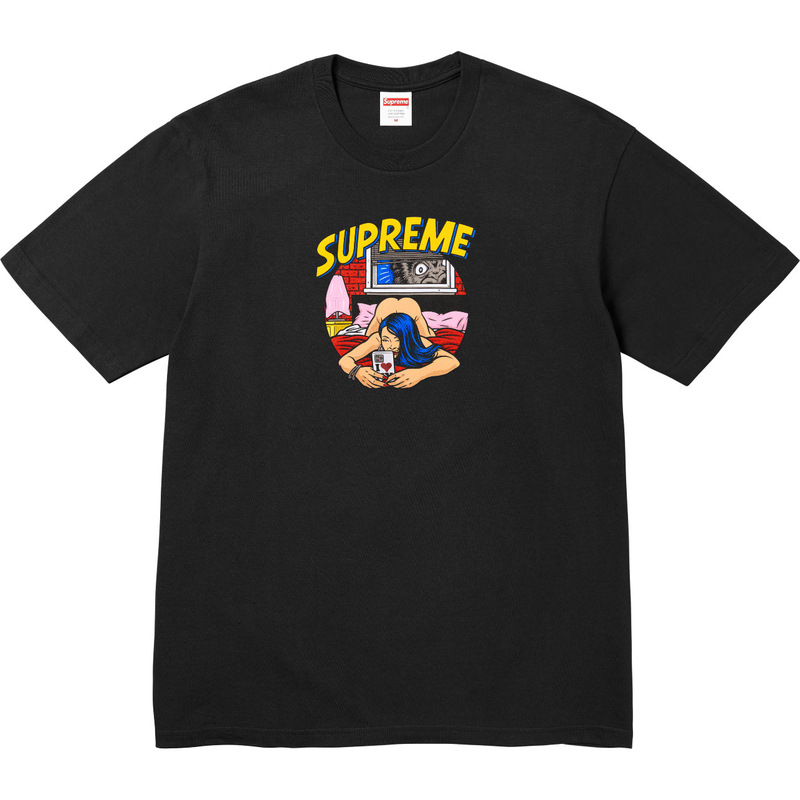 ヨーロッパとアメリカのトレンディなブランド 270 グラム純綿ストリート Sup レタールーズ半袖 Tシャツ男性と女性のクラシックプリントジョイント Tシャツ夏|undefined