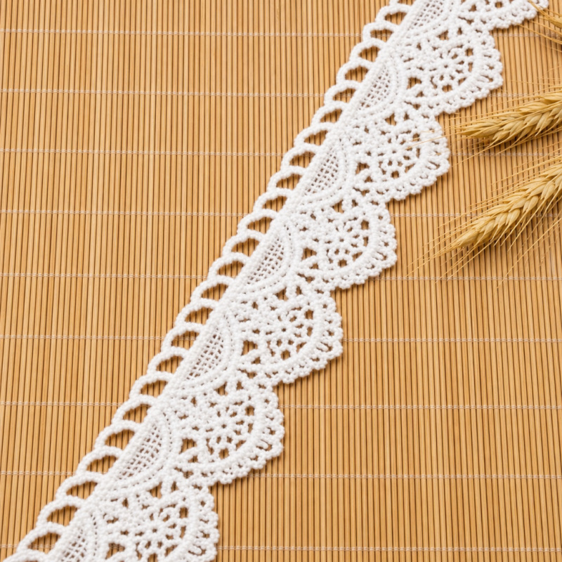 Water-Soluble Lace 3.5cm Milk Silk Lace Trim Curtain Lace Fabric Textile Trim Embroidered Lace