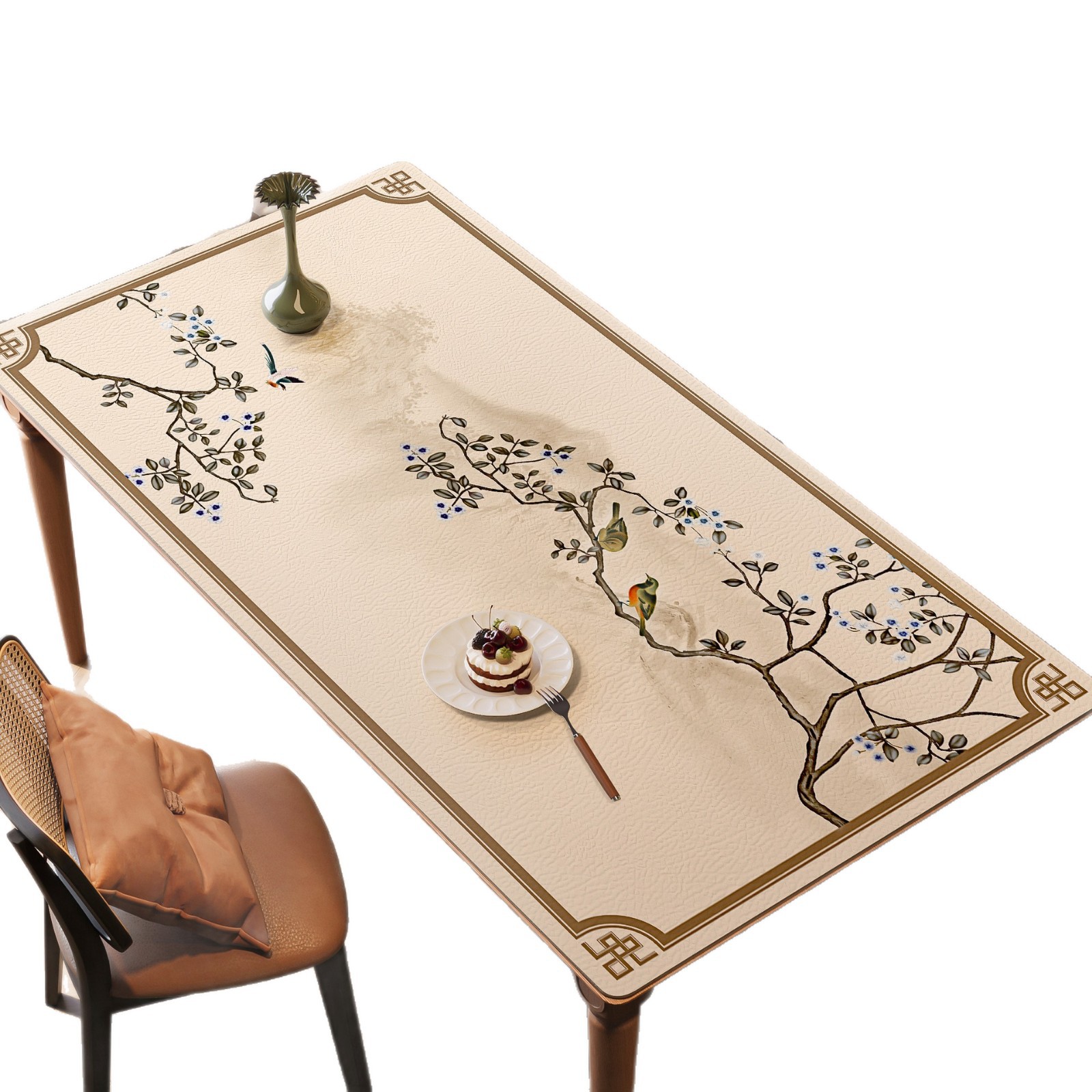 Alta sensación de toallas de mesa de estilo medieval almohadilla de mesa impermeable a prueba de agua a prueba de aceite a prueba de quemaduras sin lavado almohadilla de mesa de té retro almohadilla de protección de escritorio