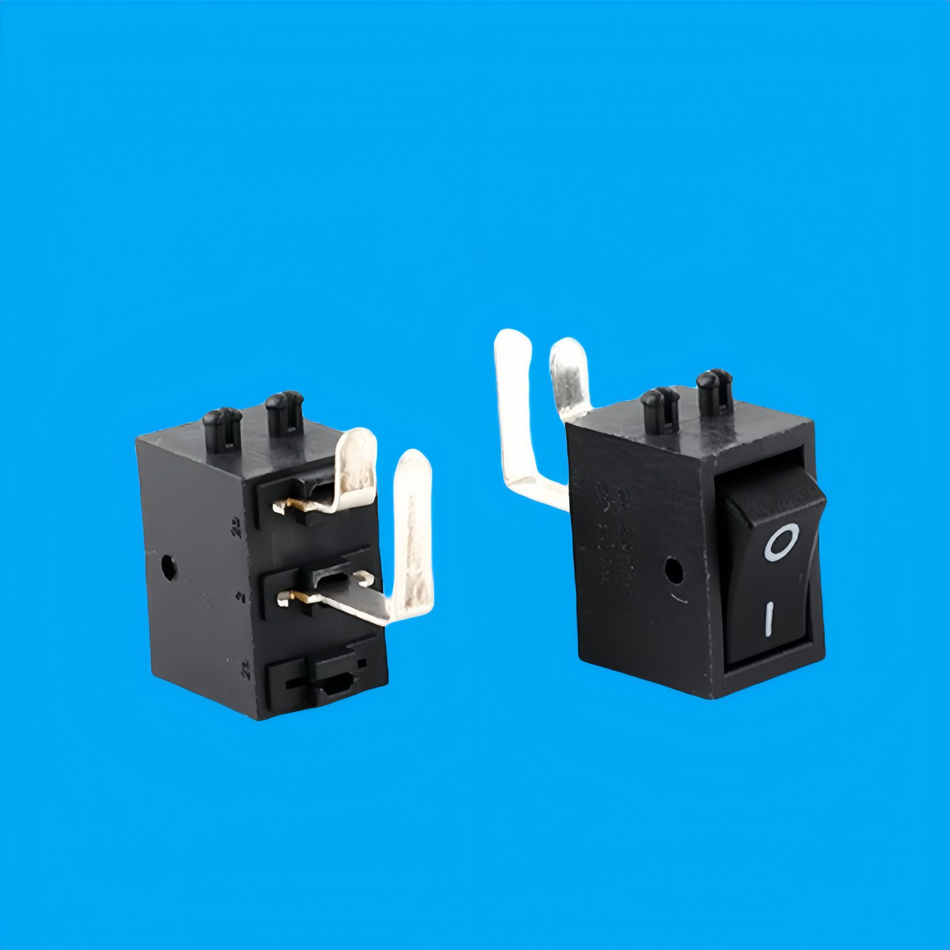 供应机顶盒开关 KCD11船型开关长针弯脚侧面横定位电源翘板开关