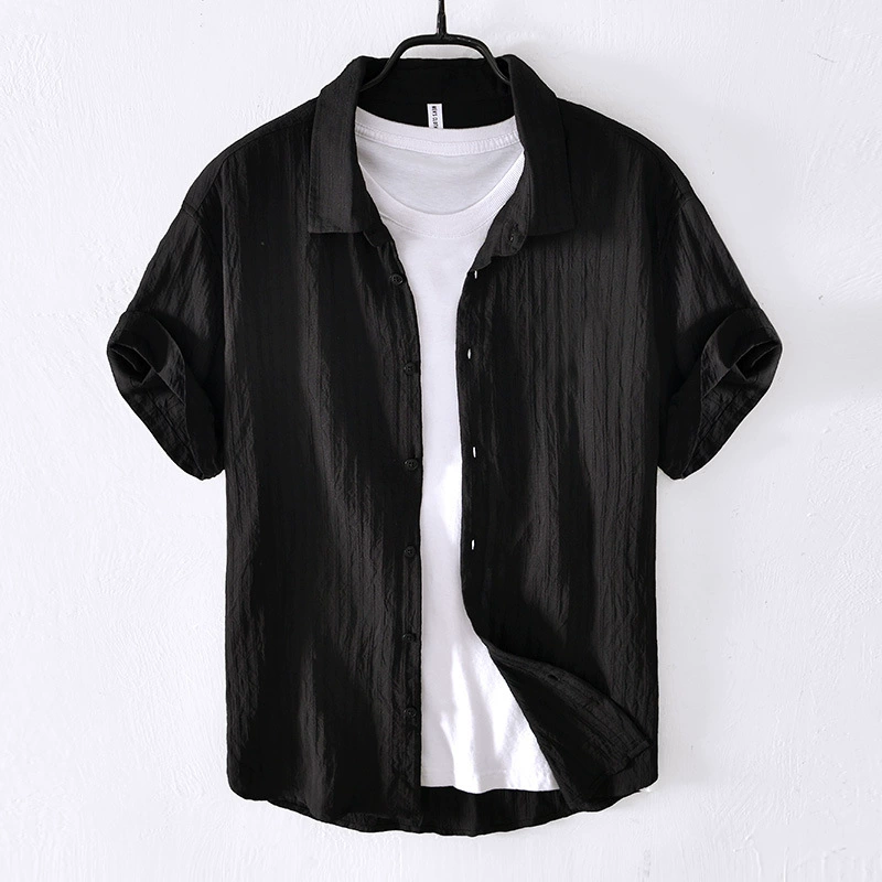 L1003 Летняя мужская Солнцезащитная верхняя одежда, Однотонная рубашка, Повседневная Свободная хлопковая дышащая рубашка, цельная доставка