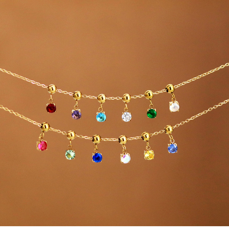 304 Stainless Steel Material 1 Piece 4*4*3mm 304 Stainless Steel Artificial Diamond Real Gold Plated Constellation Pendant Chain DIY Jewelry Accessories