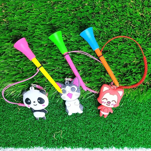 Golf Cartoon Pattern Ball Pin Handmade Rope Anti-Lost Golf Tee Glue Head Ball Cover Plastic Ball Pin 
