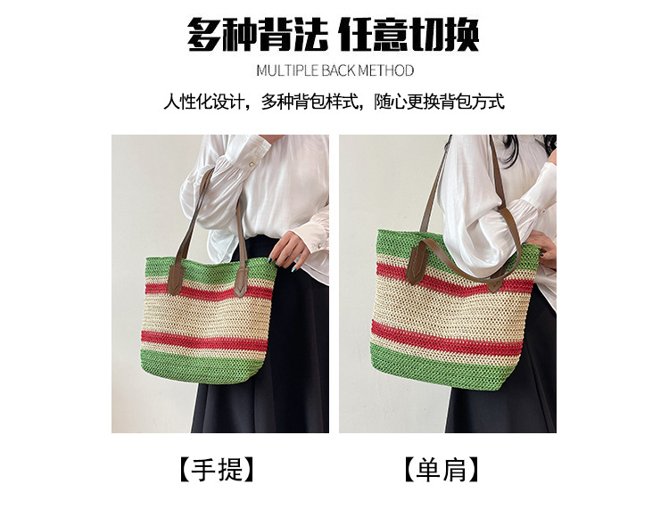 Wholesale of new straw woven bags for Spring 2025, large-capacity cross-border trendy and fashionable tote bags, casual commuting underarm bags undefined