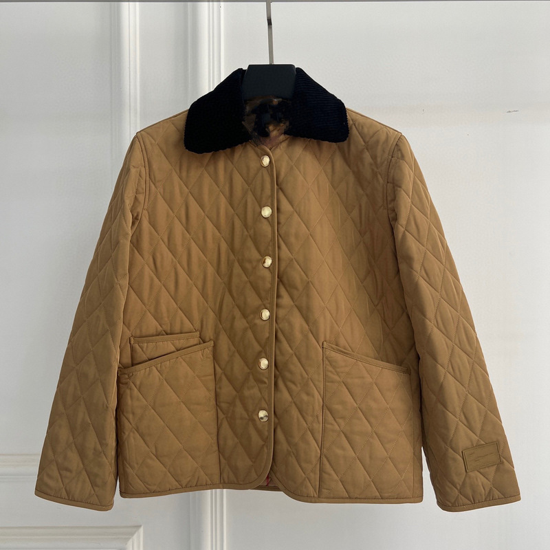 Differentiate Quality: New Autumn and Winter Women's Casual Classic Diamond Plaid Lining Plaid Cotton Jacket Top