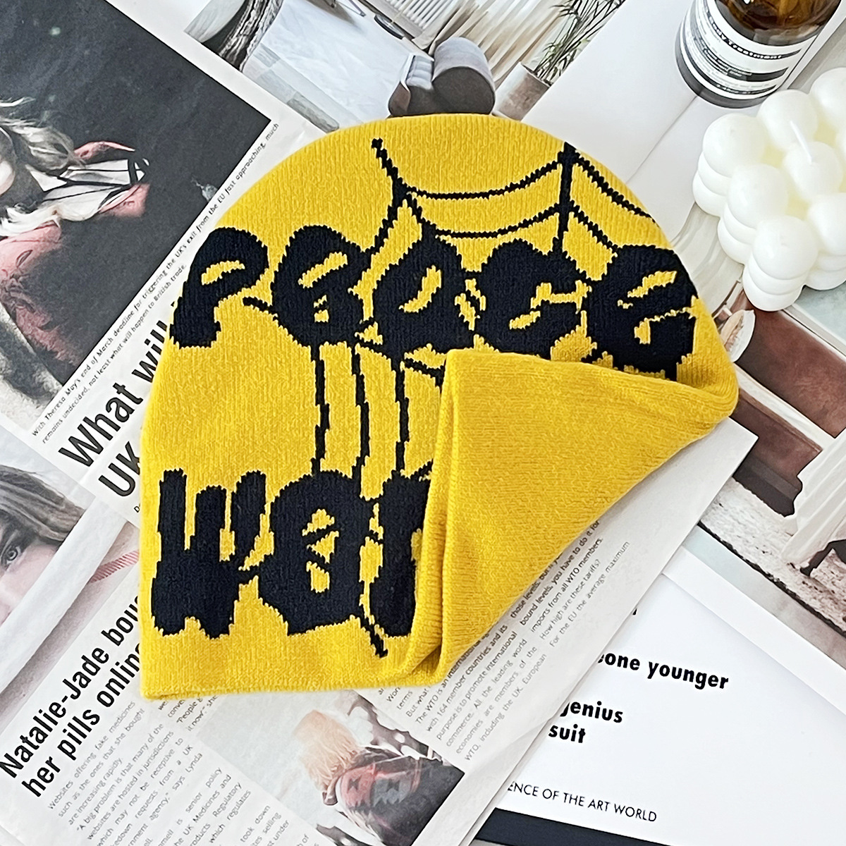 Unisex stylová pletená čepice Spiderweb Y2K Venkovní cyklistická teplá čepice, vše se hodí k hip hopu_voghion.com
