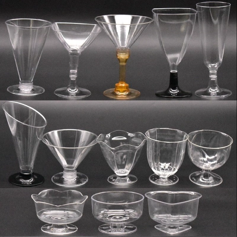 Disposable wineglass, champagne glass, transparent plastic mousse