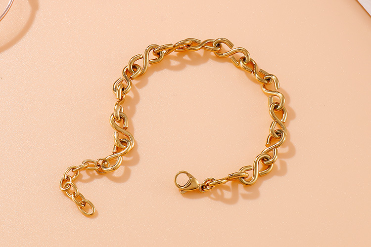 Number Pattern Unisex Gender Fashion Style PVD Coated 18K Gold Plated Number Titanium Steel Fashion Waterproof Non Tarnish Titanium Steel Bracelets