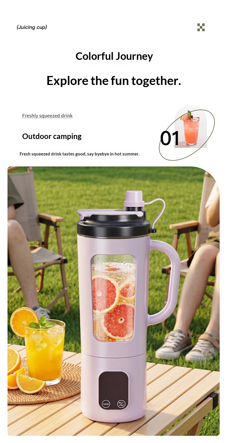 Tragbarer Entsafter mit Touchscreen-Display, USB-Ladung, tragbarer Smoothie-Mixer für Zuhause, 8-Messer-Schneidwerk, Eiskrusher-Funktion