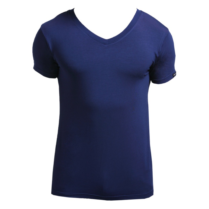Summer Short-sleeved T-shirt Tight V-neck Men's Vest Comfortable Lightweight Sports Breathable Base Shirt Solid Color