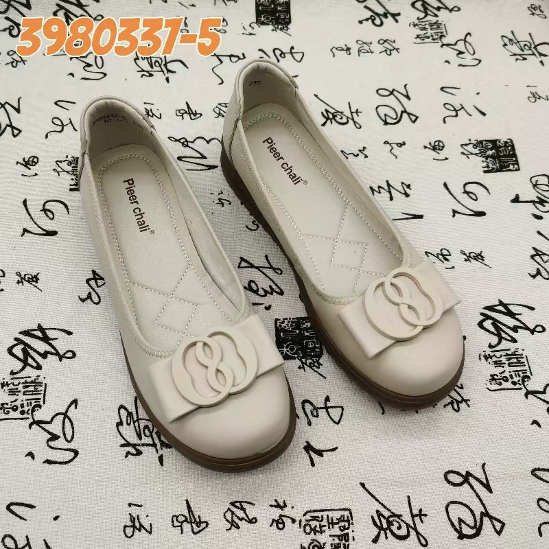 Мягкая кожаная рабочая обувь женская черная рисная плоская кожаная обувь на мягкой подошве для профессионального собеседования