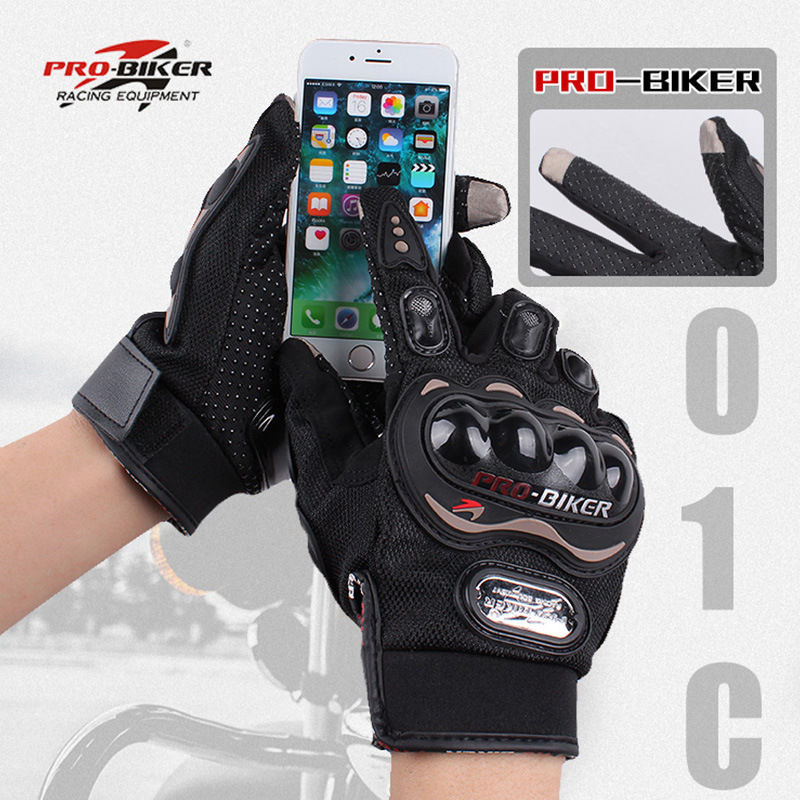 Guantes de moto todoterreno primavera y verano dedo completo antideslizante resistente a la caída pantalla táctil transpirable Knight Racing medio dedo guantes